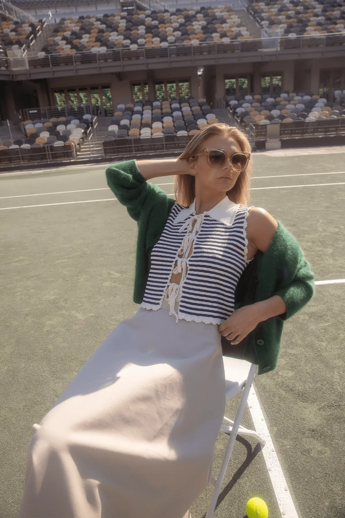 Addy Striped Knit Vest in Multi