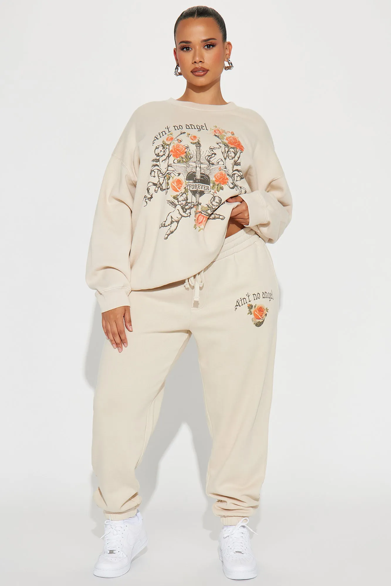 Ain't No Angel Sweatsuit - Taupe