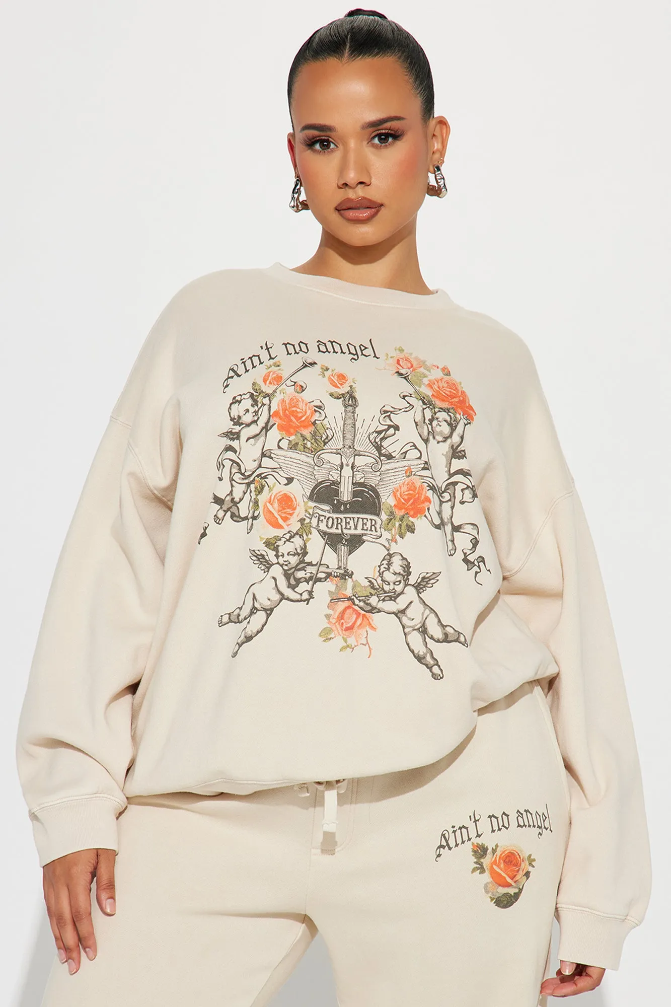 Ain't No Angel Sweatsuit - Taupe