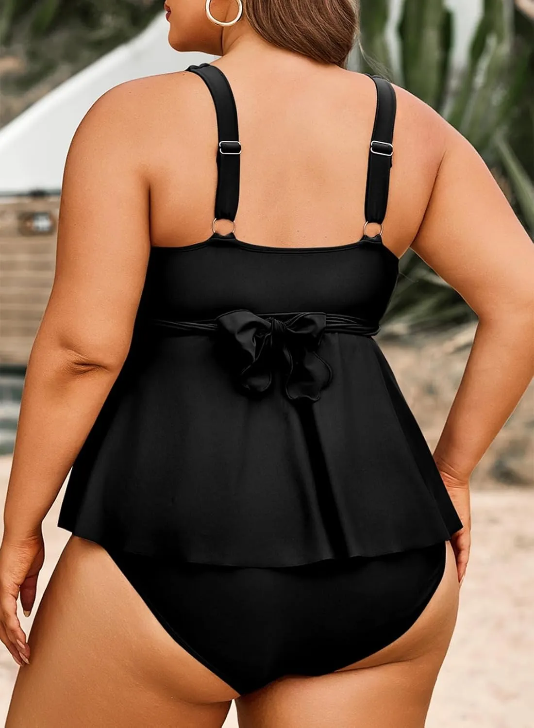 Aleumdr Plus Size Tankini Swimsuits for Womens Bathing Suit Tankini Tops with High Waisted Shorts Swimwear