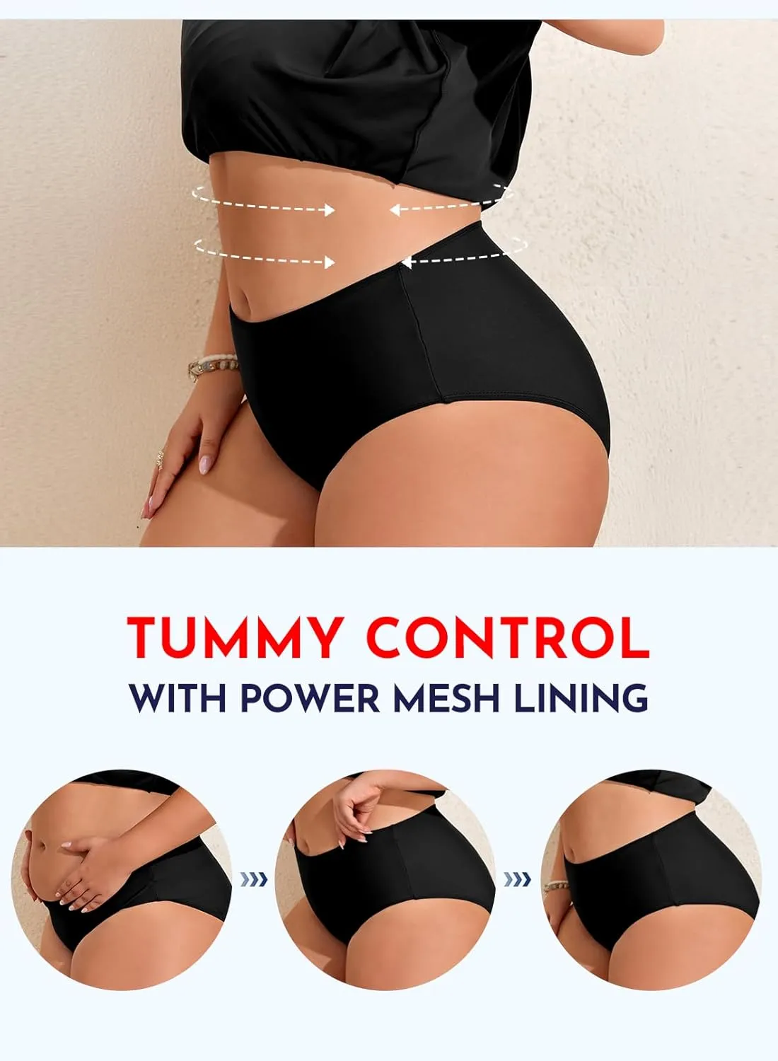 Aleumdr Plus Size Tankini Swimsuits for Womens Bathing Suit Tankini Tops with High Waisted Shorts Swimwear