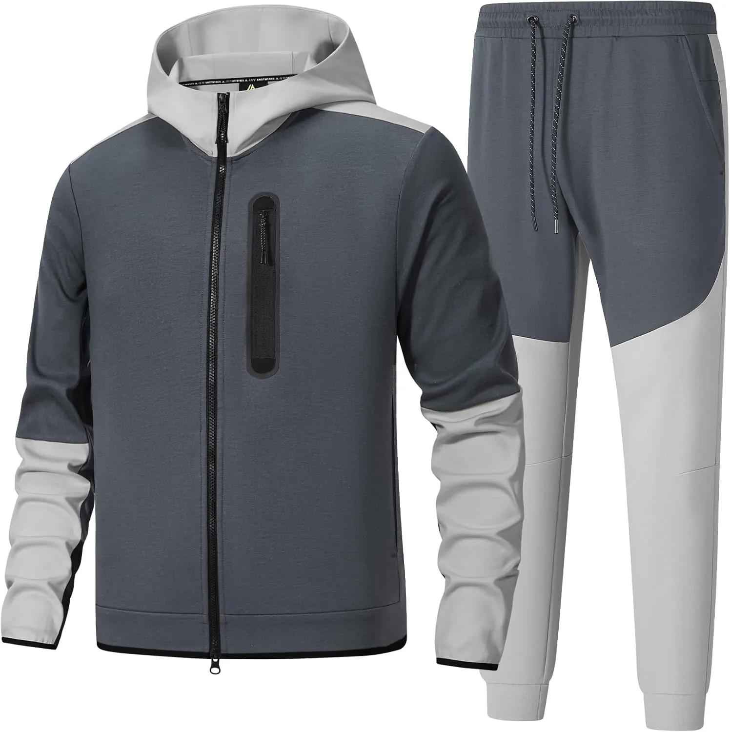 ANOTWENER Mens Tracksuit 2 Piece Hoodie Long Sleeve Full Zip Activewear Jogging Casual Sweatsuit Running Sets for Men
