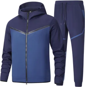 ANOTWENER Mens Tracksuit 2 Piece Hoodie Long Sleeve Full Zip Activewear Jogging Casual Sweatsuit Running Sets for Men