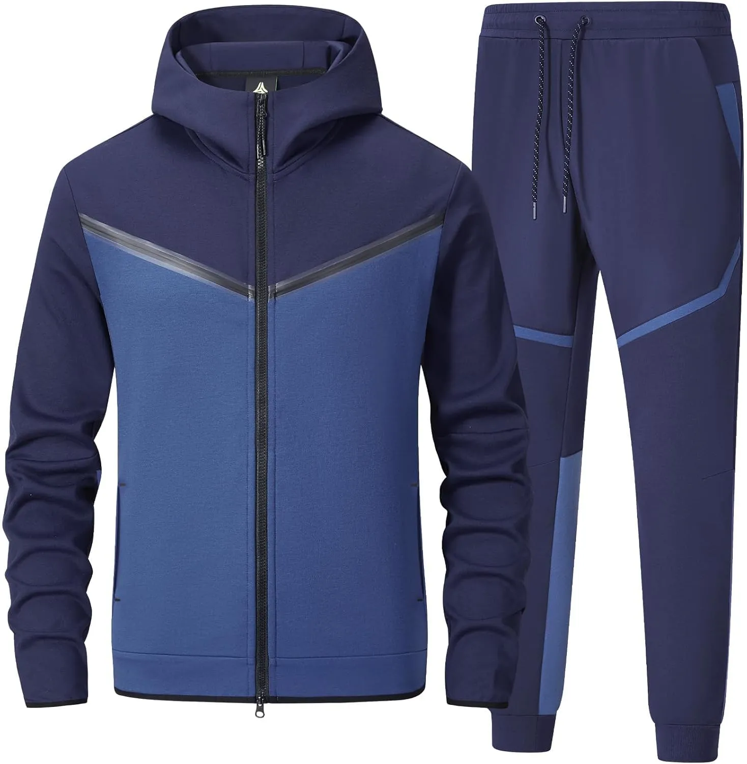ANOTWENER Mens Tracksuit 2 Piece Hoodie Long Sleeve Full Zip Activewear Jogging Casual Sweatsuit Running Sets for Men