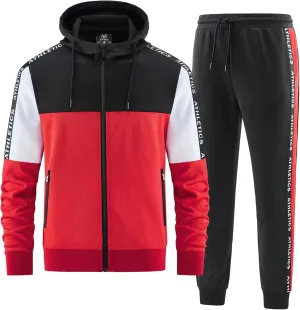 ANOTWENER Mens Tracksuit 2 Piece Hoodie Long Sleeve Full Zip Activewear Jogging Casual Sweatsuit Running Sets for Men