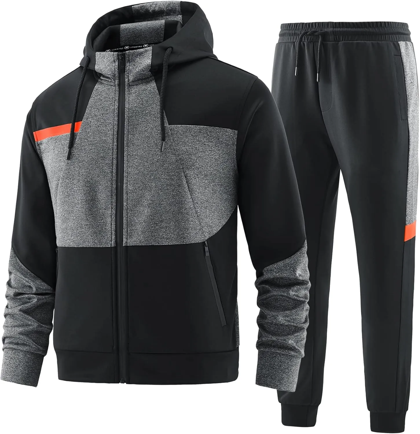 ANOTWENER Mens Tracksuit 2 Piece Hoodie Long Sleeve Full Zip Activewear Jogging Casual Sweatsuit Running Sets for Men