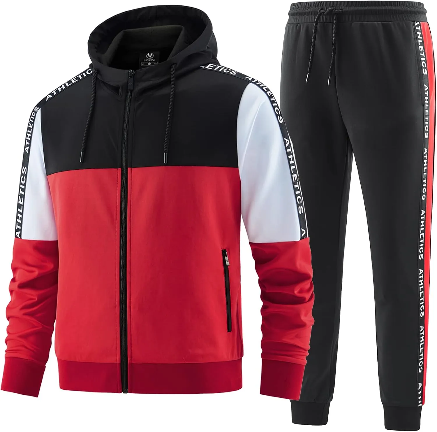ANOTWENER Mens Tracksuit 2 Piece Hoodie Long Sleeve Full Zip Activewear Jogging Casual Sweatsuit Running Sets for Men