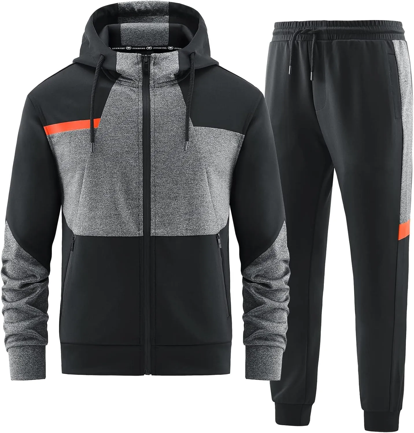 ANOTWENER Mens Tracksuit 2 Piece Hoodie Long Sleeve Full Zip Activewear Jogging Casual Sweatsuit Running Sets for Men
