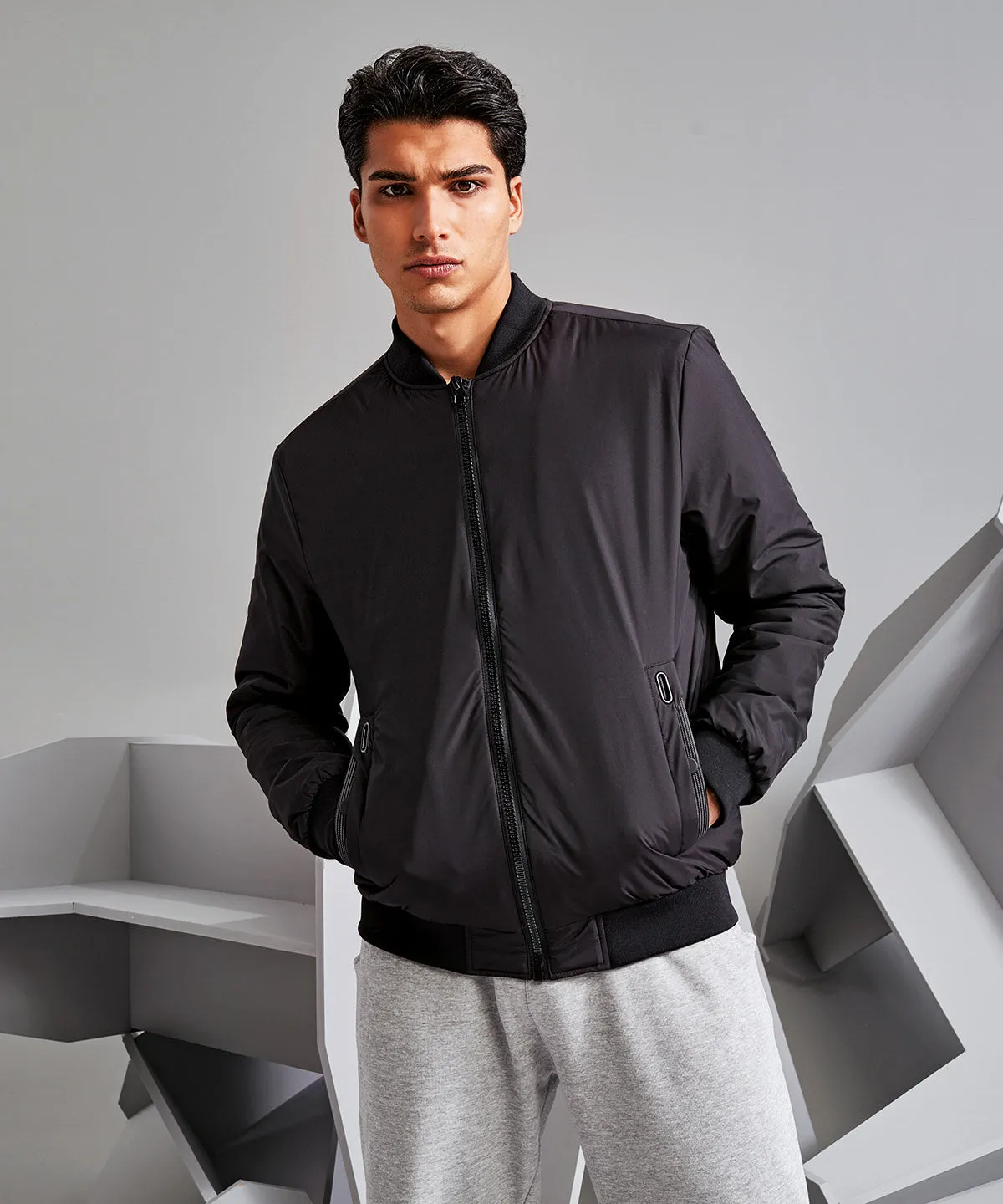 Black - Delta plain bomber jacket