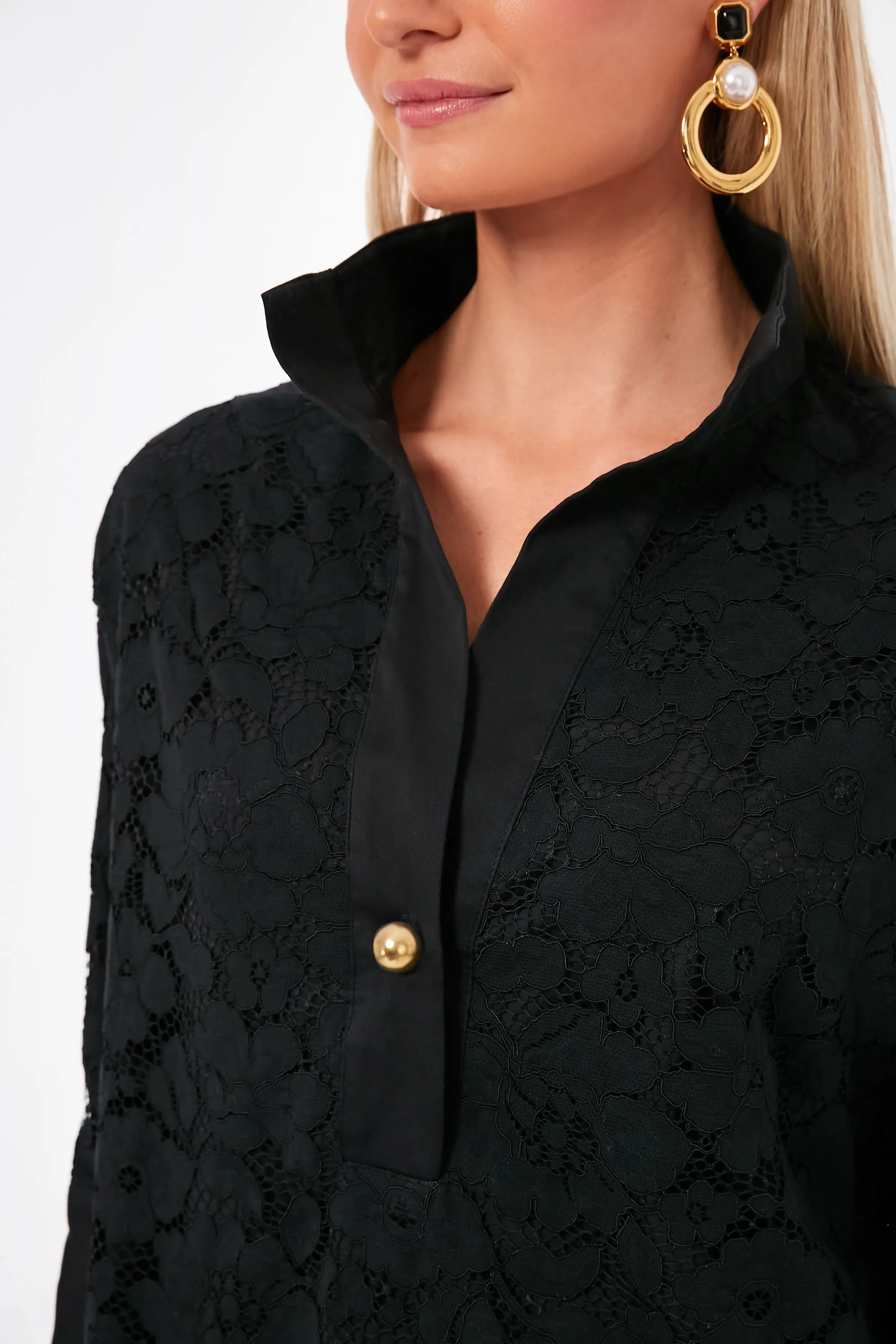 Black Lace Willow Blouse