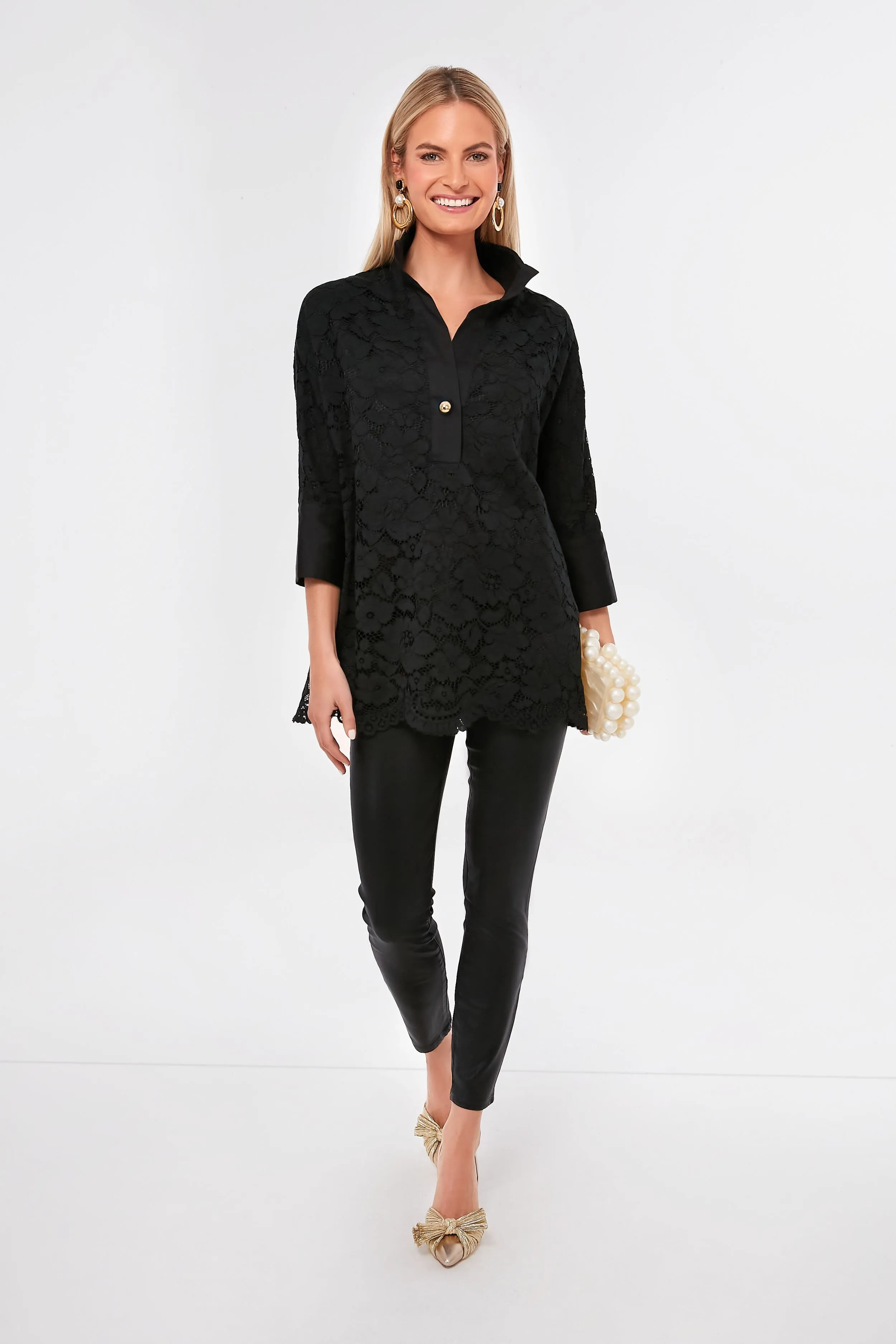 Black Lace Willow Blouse