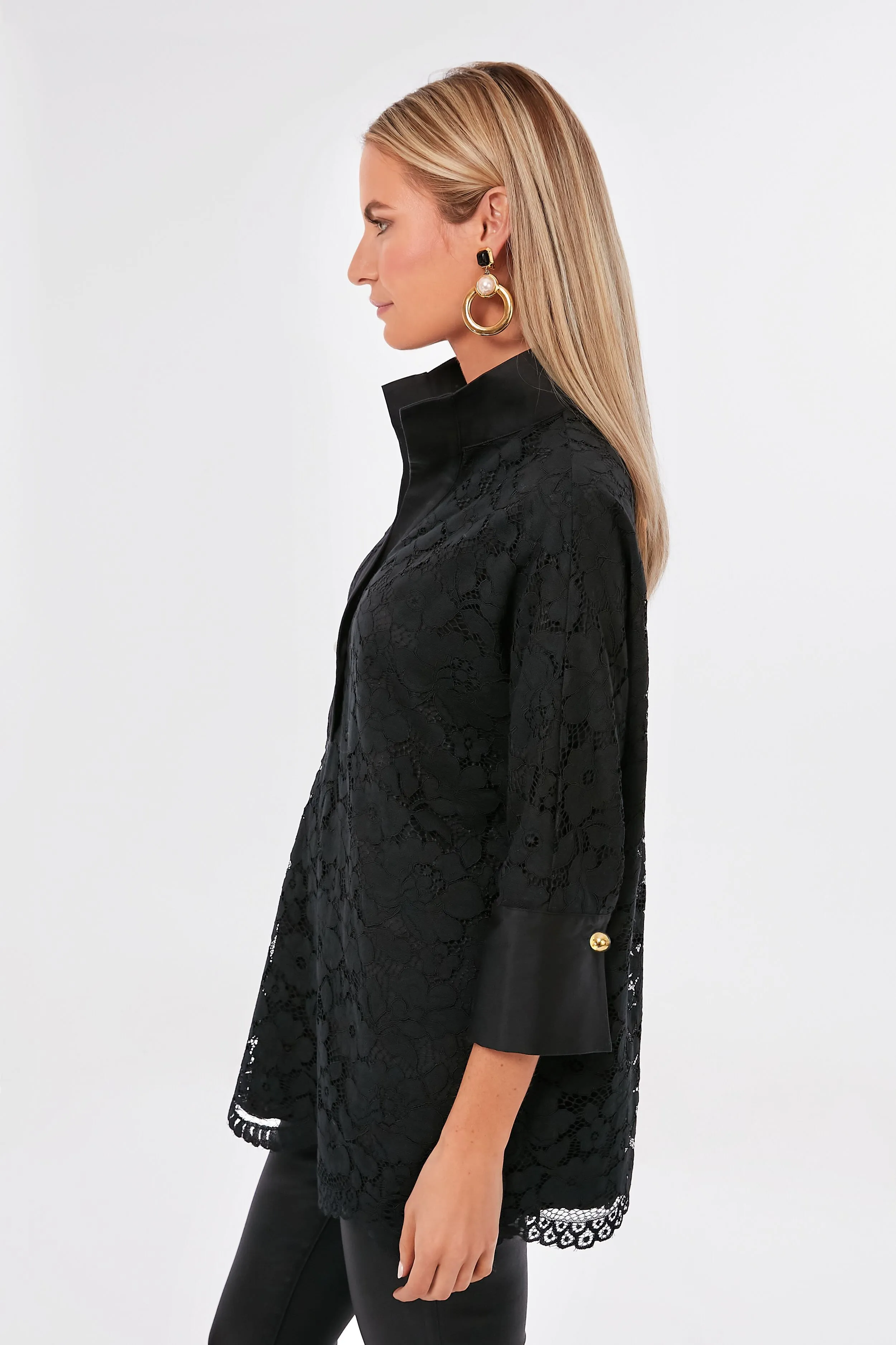 Black Lace Willow Blouse