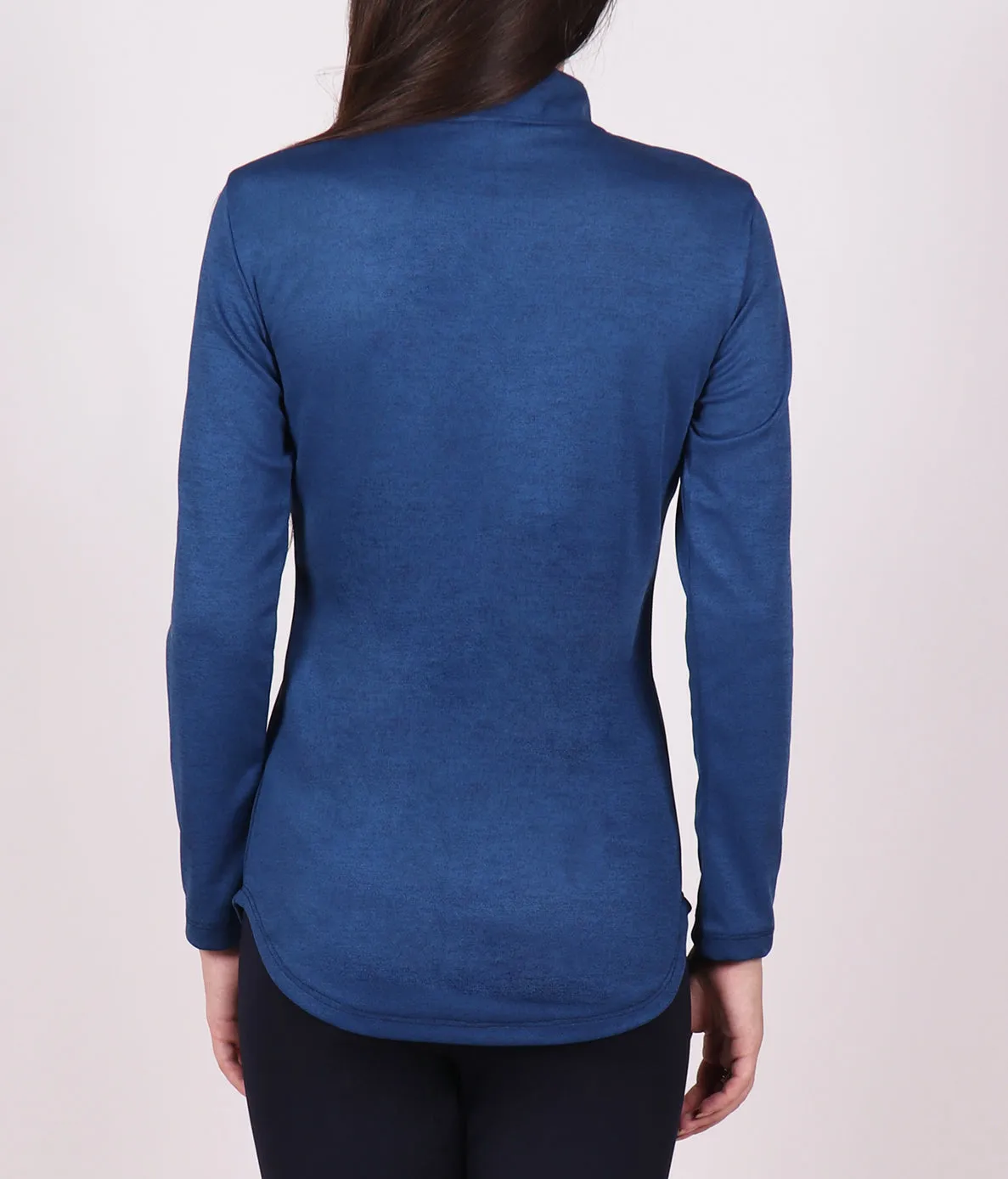 Blue Half Zipper Top
