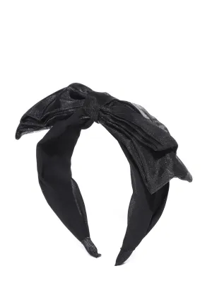 Blueberry black net fabric knot hair band