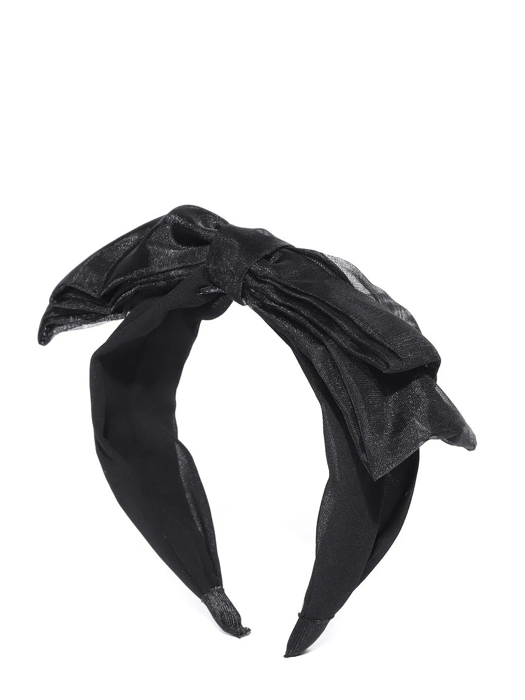 Blueberry black net fabric knot hair band