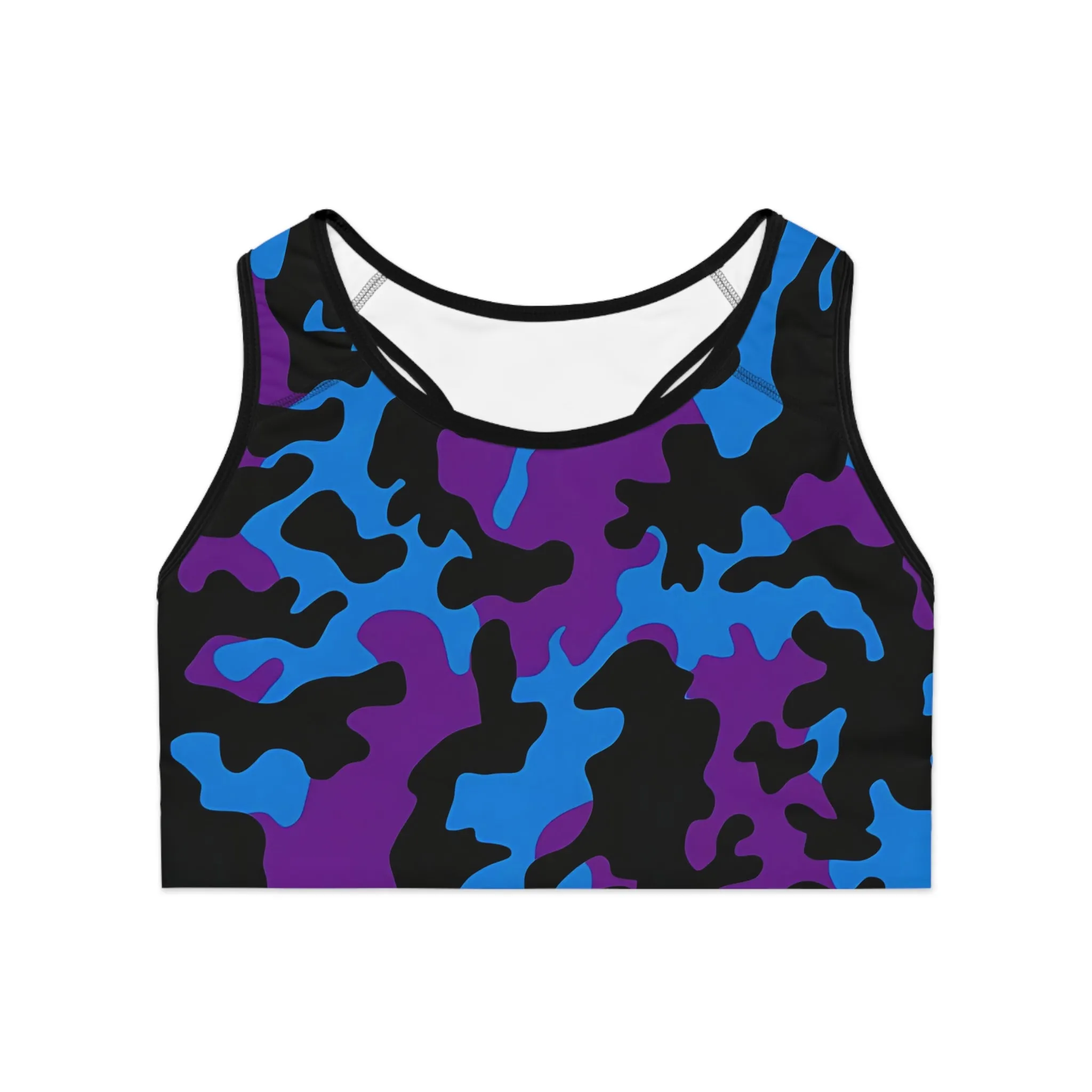 Bold Camouflage Sports Bra - Stylish Activewear for Fitness Enthusiasts