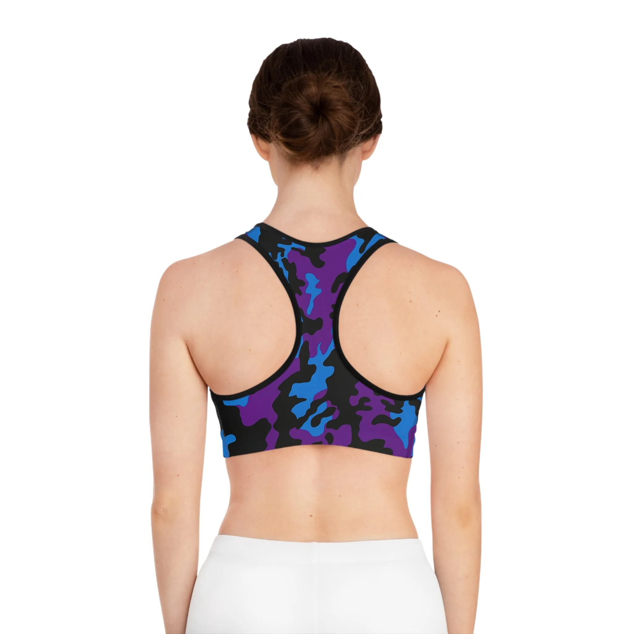 Bold Camouflage Sports Bra - Stylish Activewear for Fitness Enthusiasts