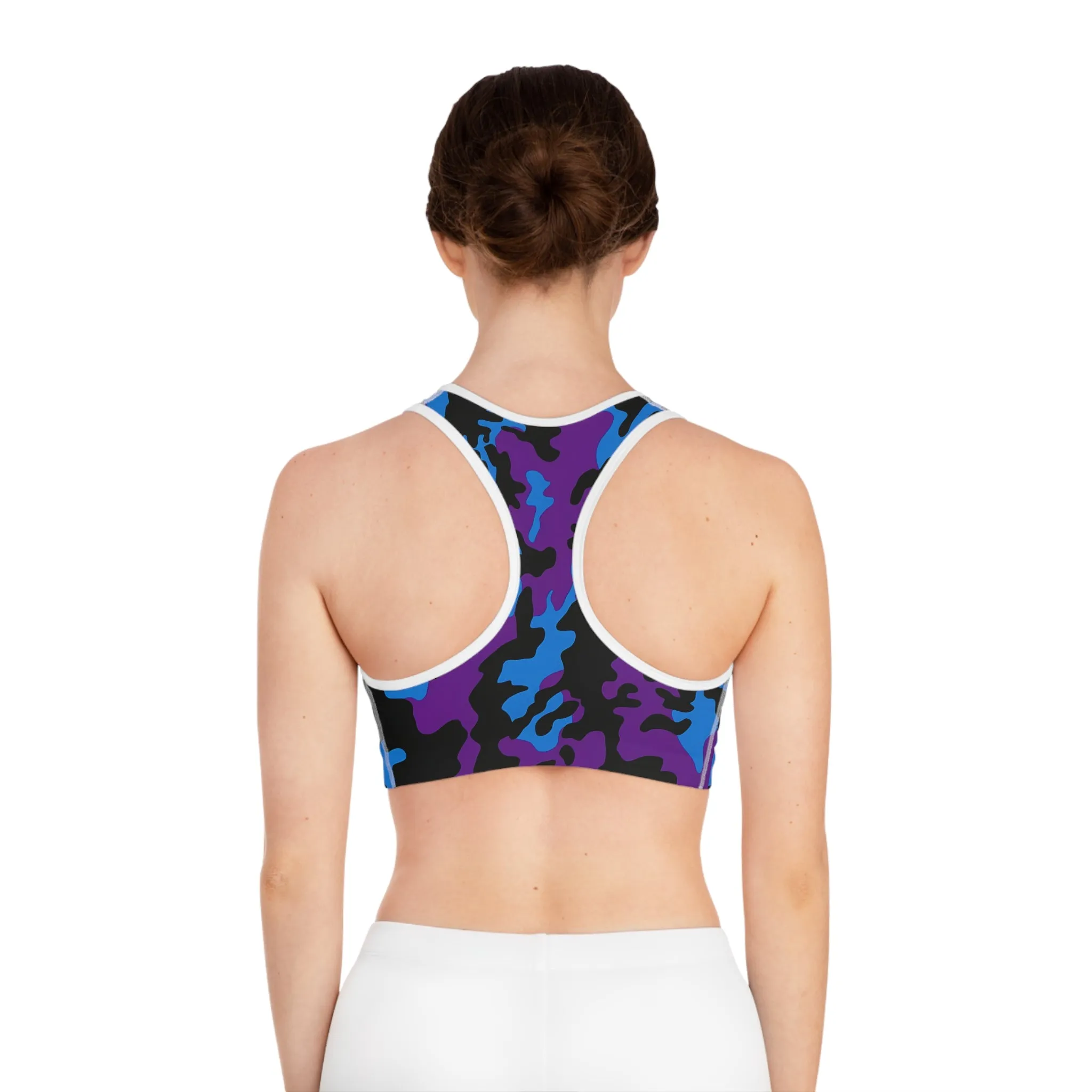 Bold Camouflage Sports Bra - Stylish Activewear for Fitness Enthusiasts