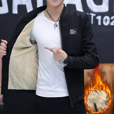 Bomber Zipper Jacket Winter Fleece Warm Coats Casual Streetwear
