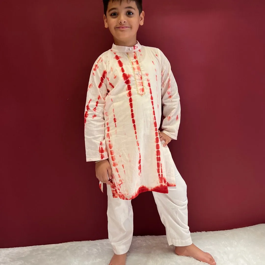 Boy & Girl Cotton Red & White twinning Co-ord set Duo