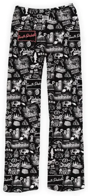 BRIEF INSANITY Comfortable Lounge Pajama Pants for Unisex | State & City Chalk Graphic Loungewear Bottoms