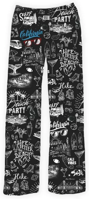 BRIEF INSANITY Comfortable Lounge Pajama Pants for Unisex | State & City Chalk Graphic Loungewear Bottoms