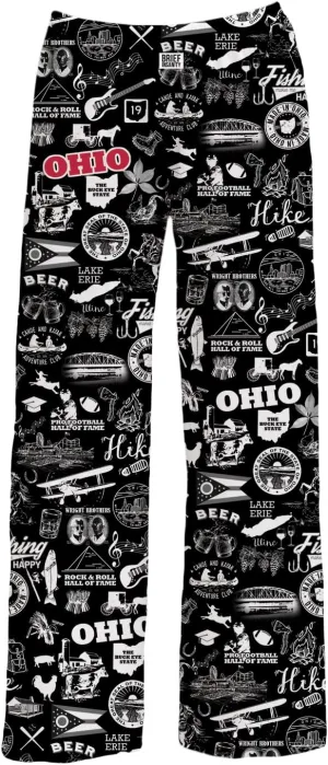 BRIEF INSANITY Comfortable Lounge Pajama Pants for Unisex | State & City Chalk Graphic Loungewear Bottoms