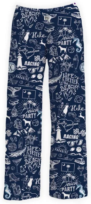 BRIEF INSANITY Comfortable Lounge Pajama Pants for Unisex | State & City Chalk Graphic Loungewear Bottoms