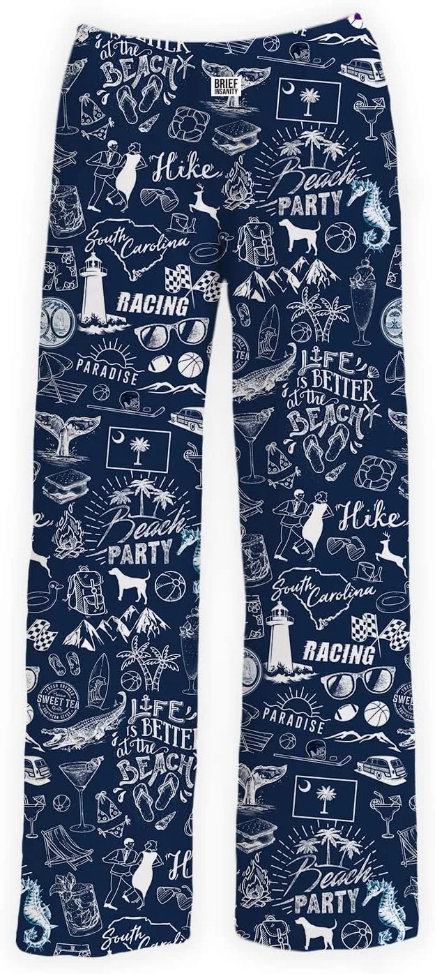 BRIEF INSANITY Comfortable Lounge Pajama Pants for Unisex | State & City Chalk Graphic Loungewear Bottoms