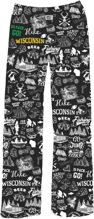 BRIEF INSANITY Comfortable Lounge Pajama Pants for Unisex | State & City Chalk Graphic Loungewear Bottoms