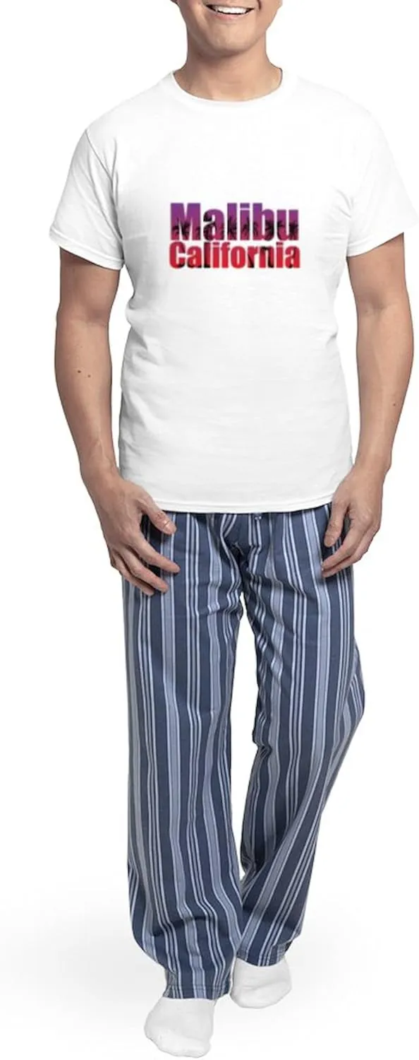 CafePress Malibu California Pajamas Men's Novelty Light Pajama Set, Comfortable PJ Sleepwear