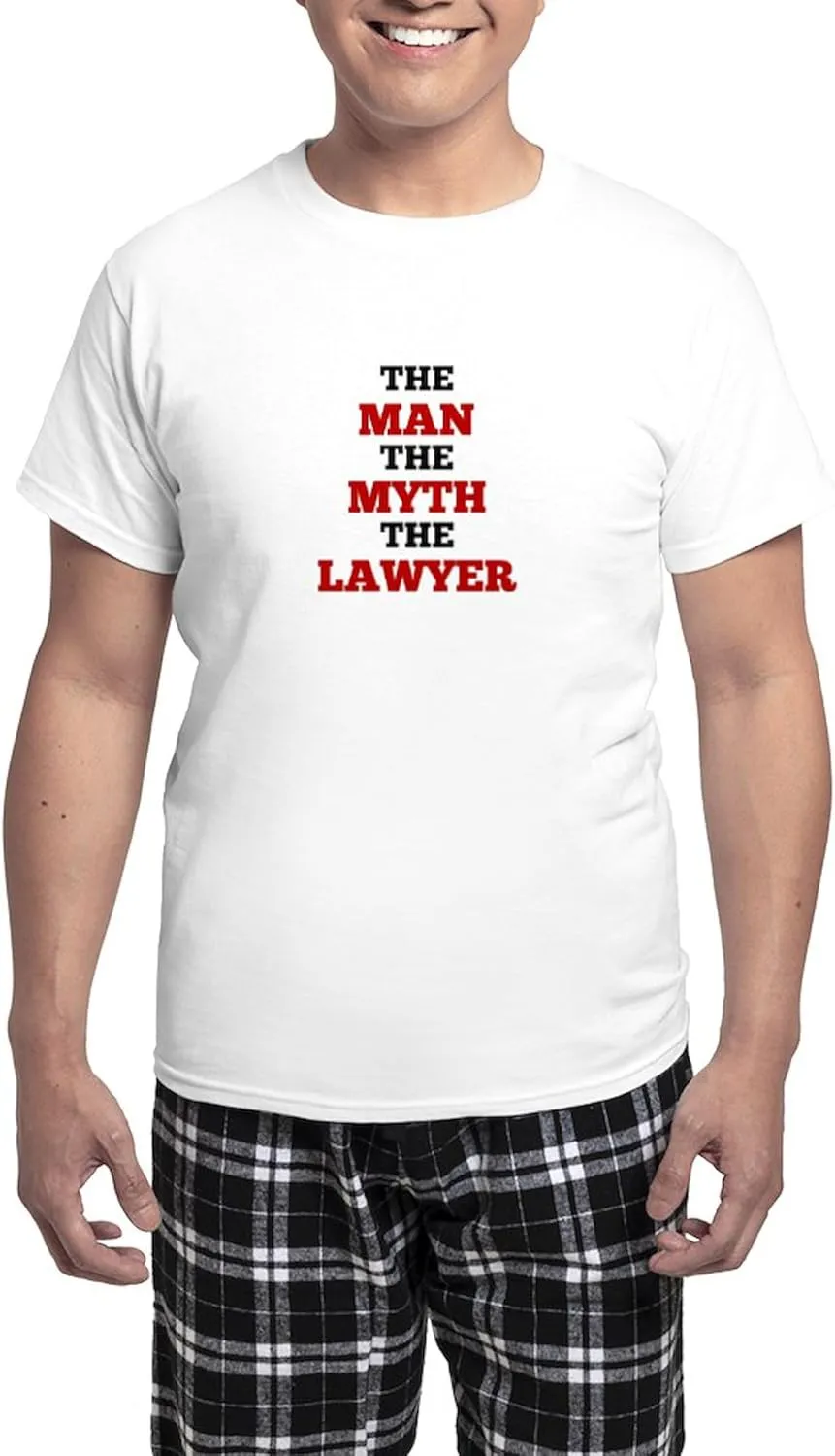 CafePress The Man The Myth The Lawyer Pajamas Men's Novelty Light Pajama Set, Comfortable PJ Sleepwear