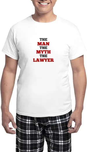 CafePress The Man The Myth The Lawyer Pajamas Men's Novelty Light Pajama Set, Comfortable PJ Sleepwear