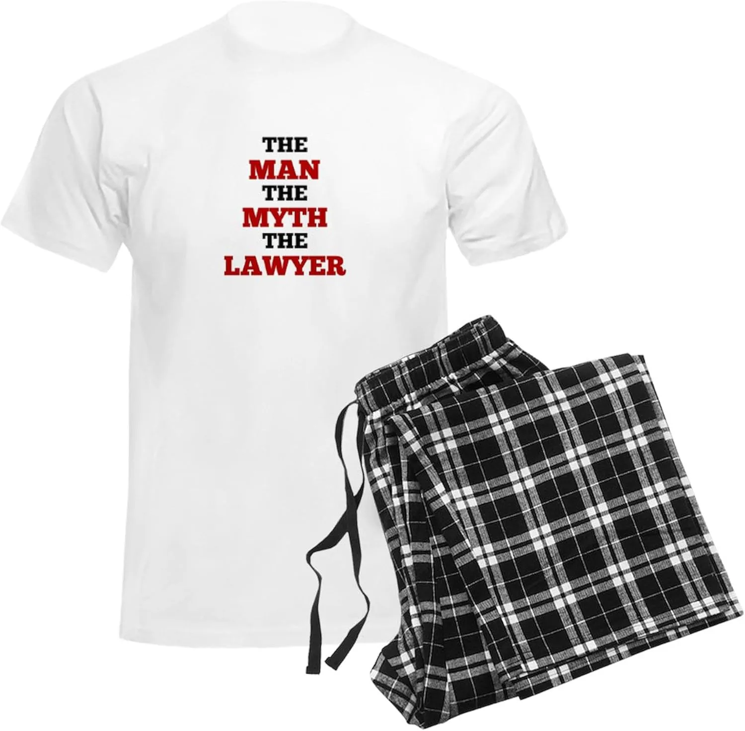 CafePress The Man The Myth The Lawyer Pajamas Men's Novelty Light Pajama Set, Comfortable PJ Sleepwear