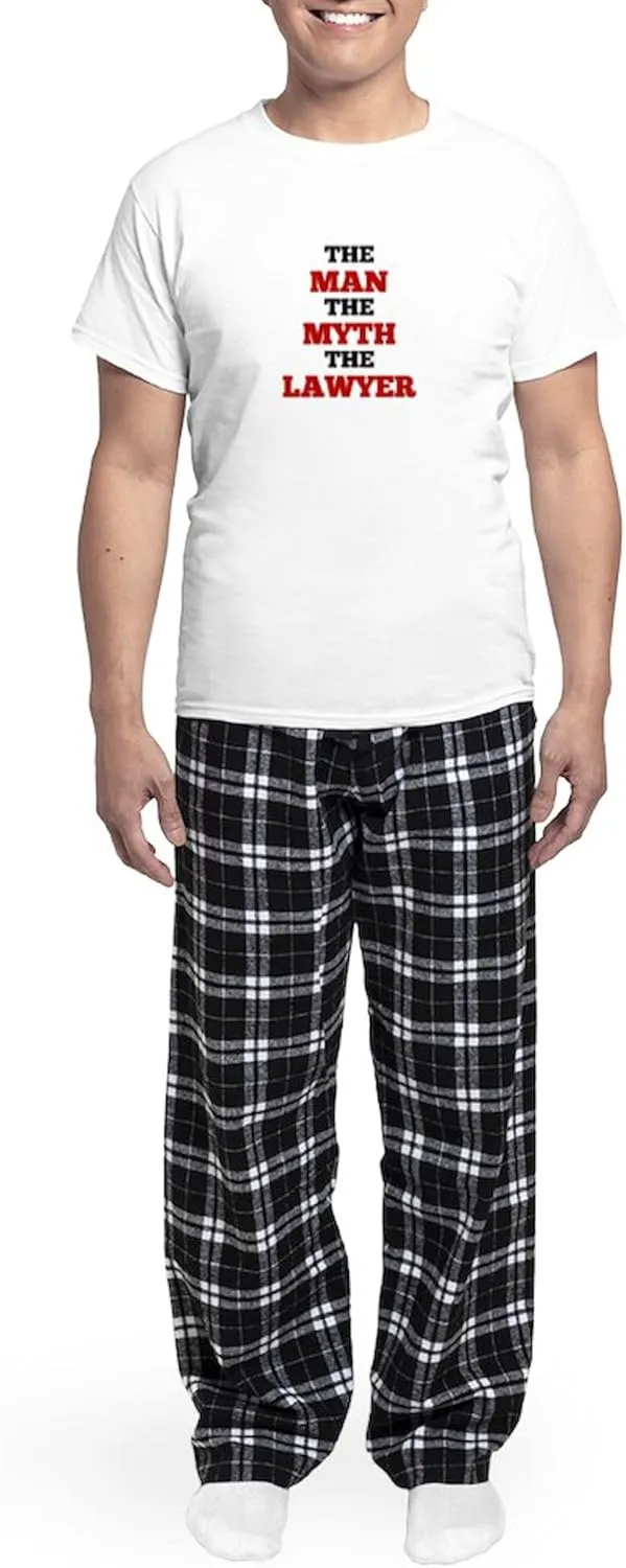 CafePress The Man The Myth The Lawyer Pajamas Men's Novelty Light Pajama Set, Comfortable PJ Sleepwear