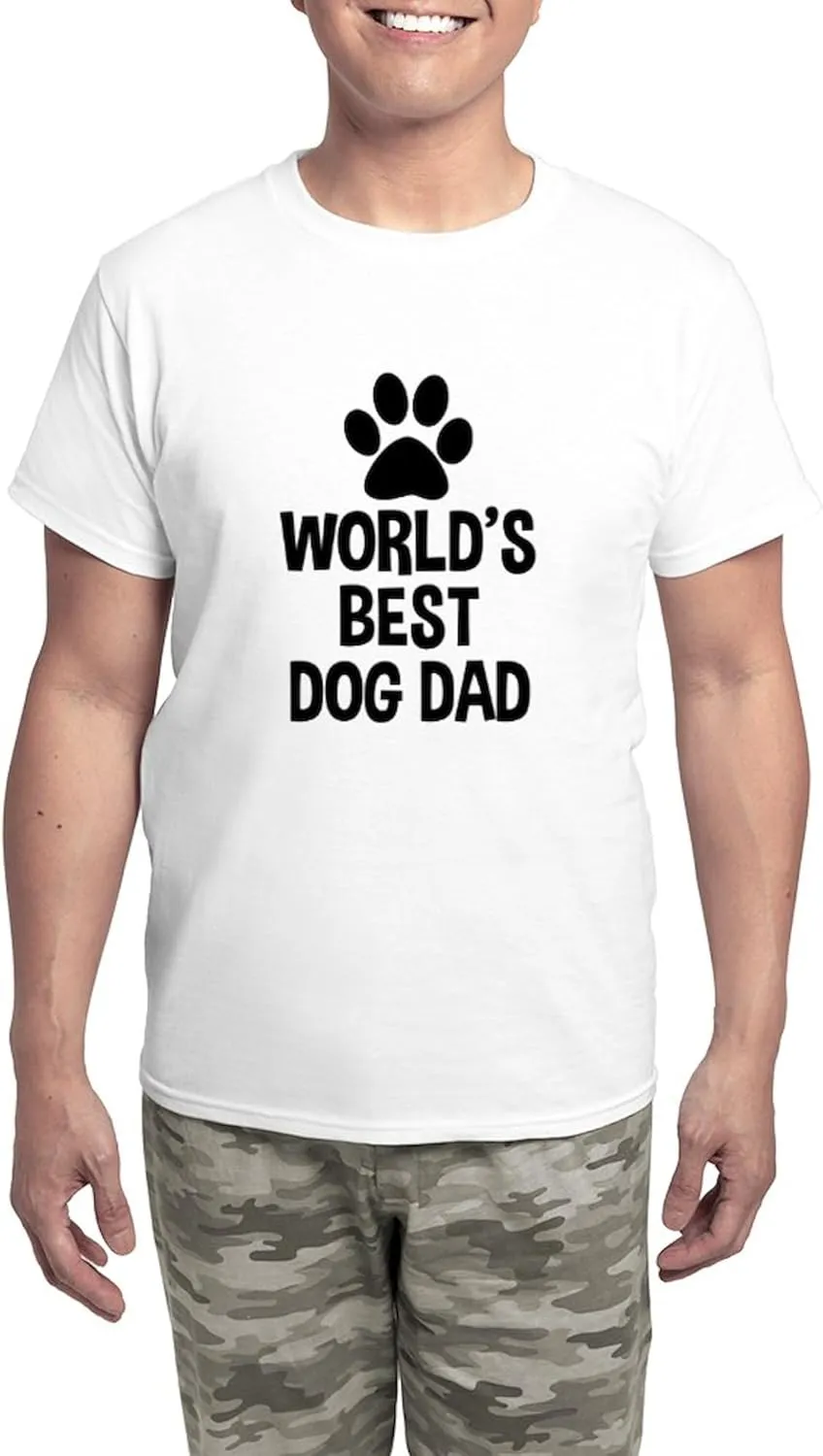 CafePress World's Best Dog Dad Men's Light Pajamas Men's Novelty Light Pajama Set, Comfortable PJ Sleepwear