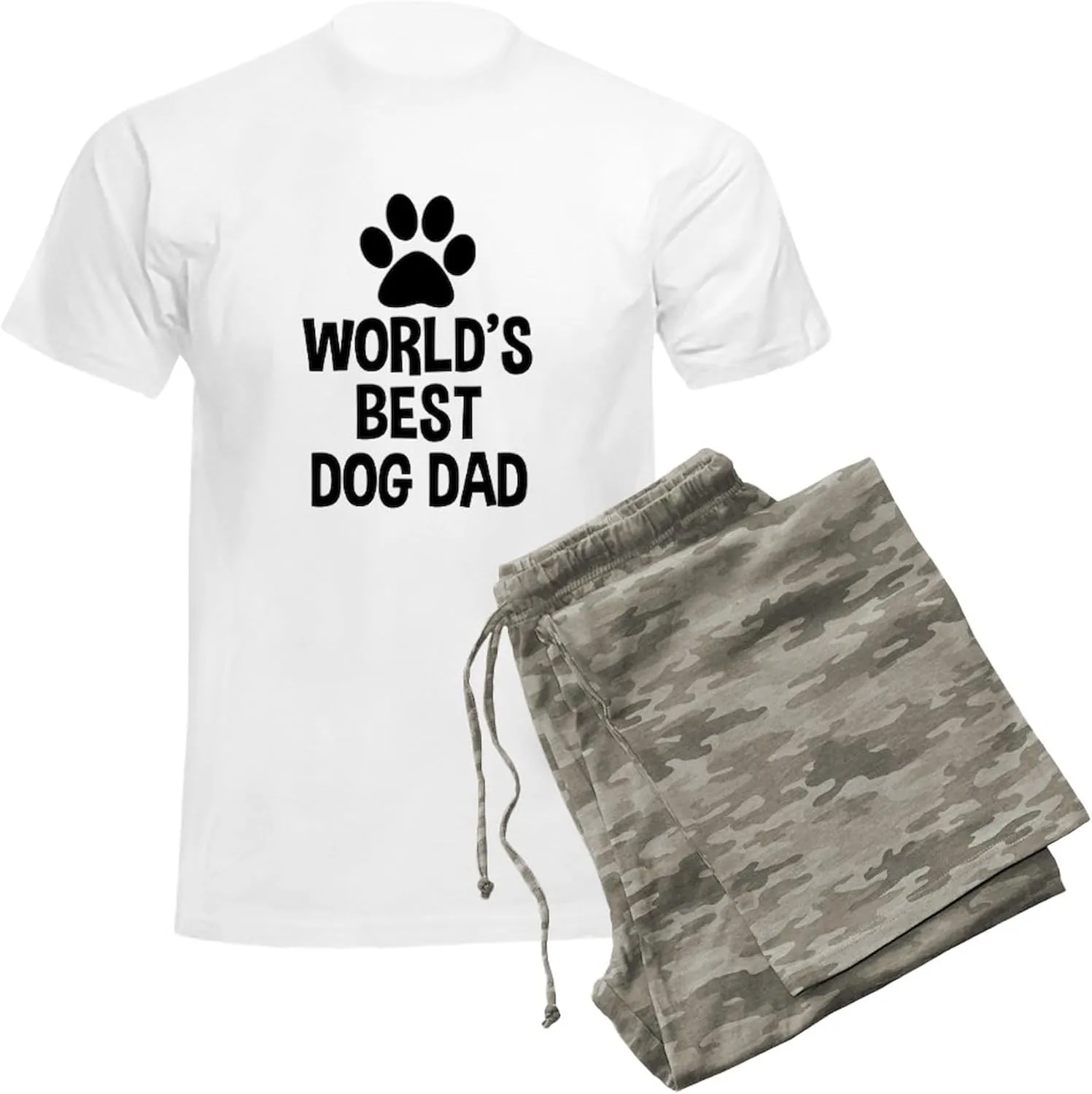 CafePress World's Best Dog Dad Men's Light Pajamas Men's Novelty Light Pajama Set, Comfortable PJ Sleepwear