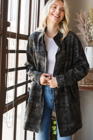 Camo Zip Up Utility Jacket
