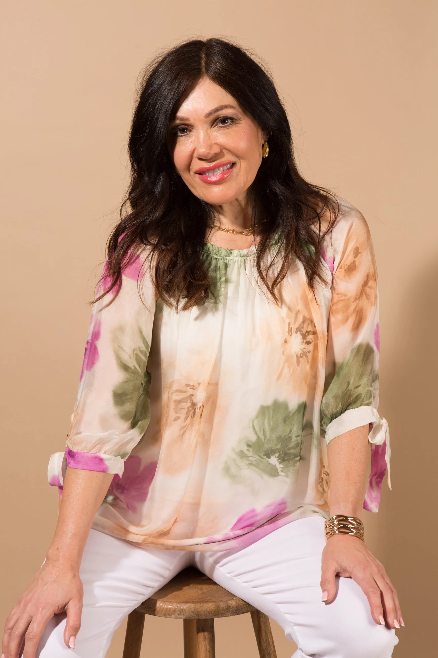 Cherry Blossom Silk Blend Top