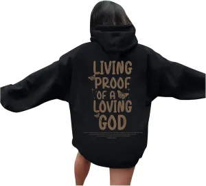 Christian Women's Oversized Blue Hoodie, Size Large