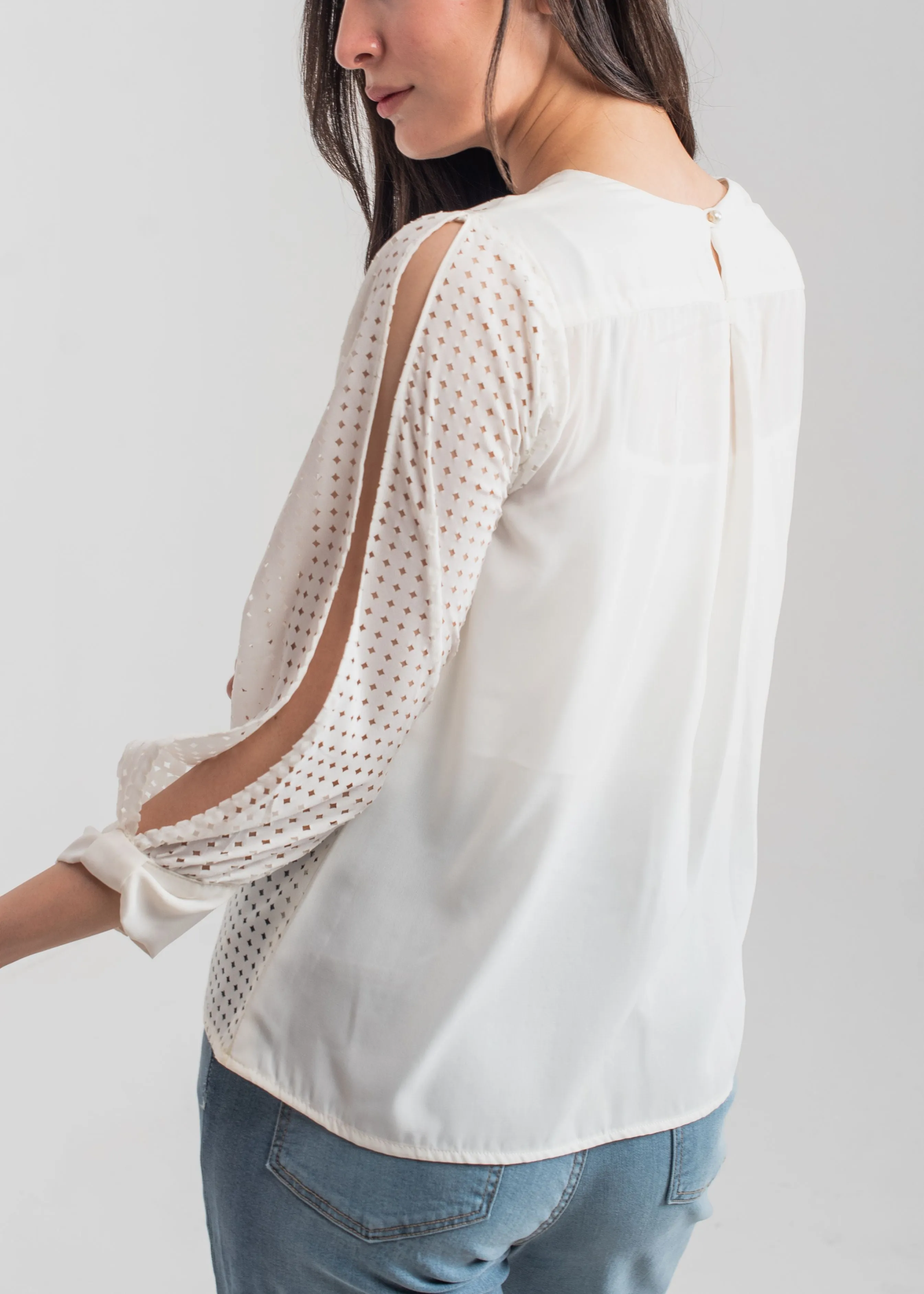 Cloud White Laser Cut Top