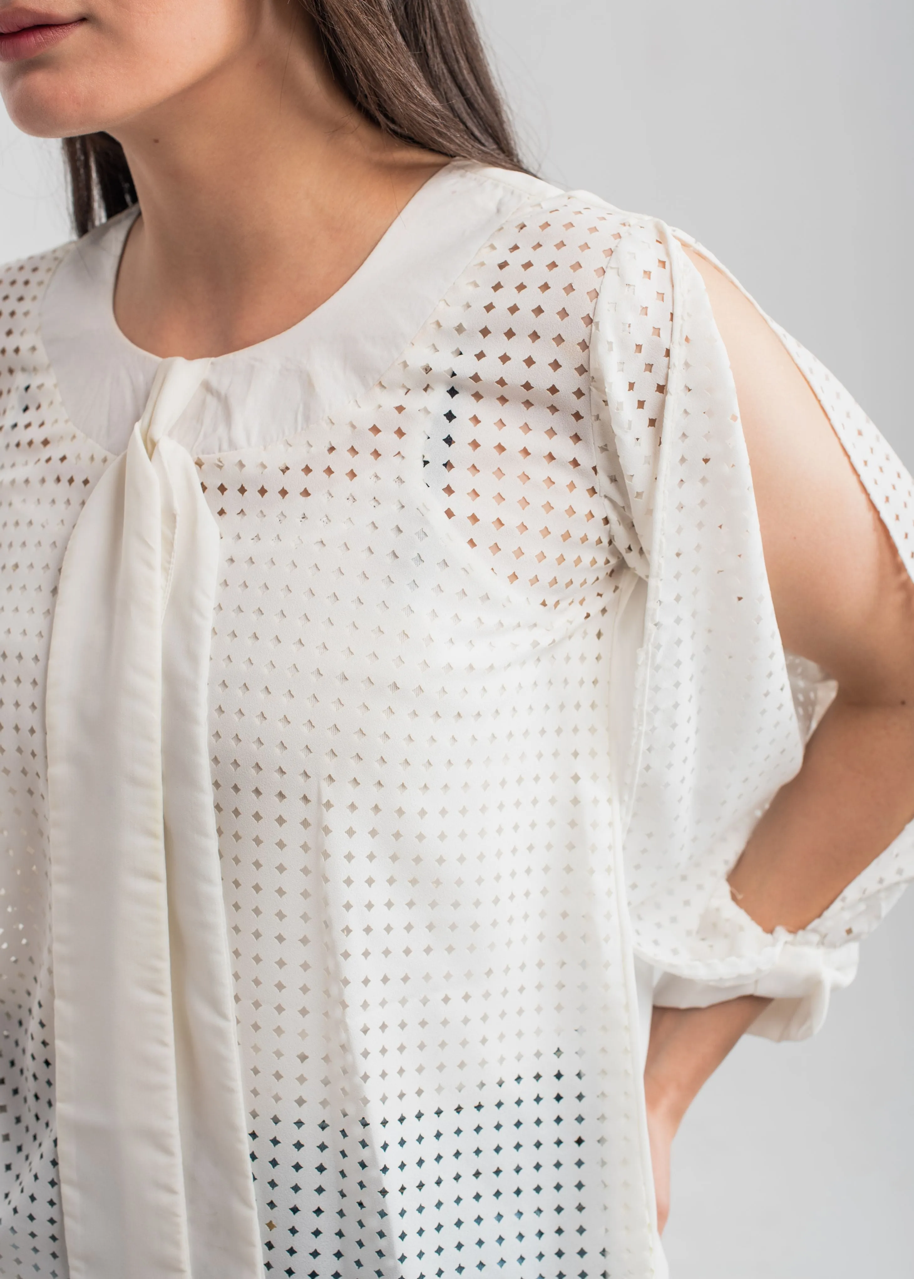 Cloud White Laser Cut Top