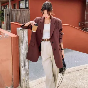 cold weather outfits Joskaa New Spring-Autumn 2024 French Style Loose-Fit Comfortable Wide Version Casual Socialite Jacket For Women Elegant Versatile