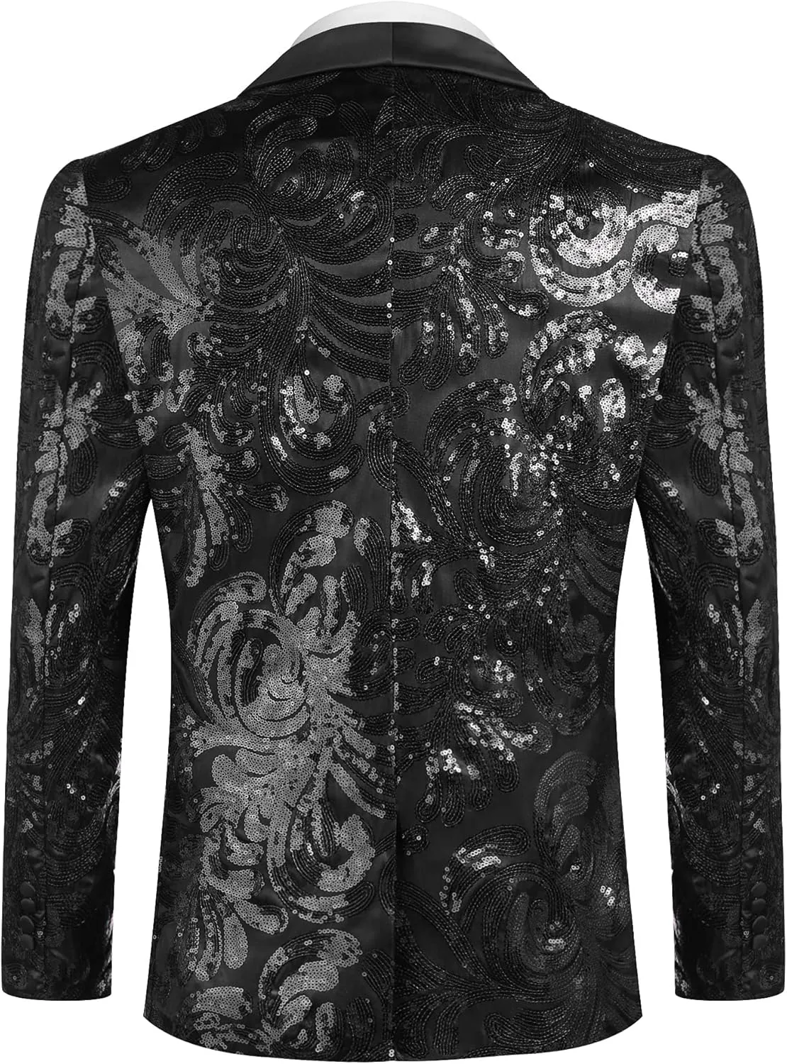 COOFANDY Men's Sequin Blazer Sparkly Glitter Jacket Shiny Floral Suit Jacket Stylish Party Wedding Banquet Prom Tuxedo