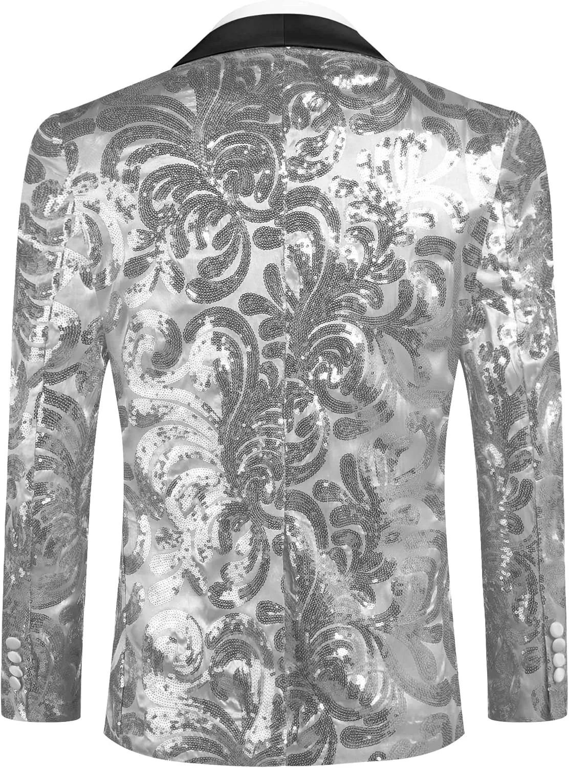COOFANDY Men's Sequin Blazer Sparkly Glitter Jacket Shiny Floral Suit Jacket Stylish Party Wedding Banquet Prom Tuxedo