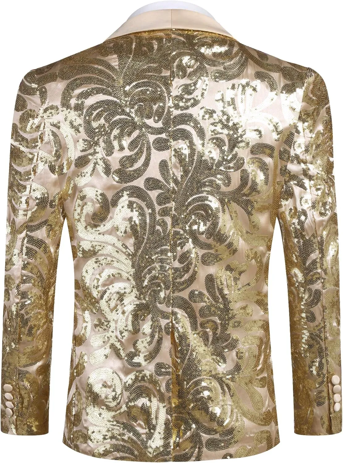 COOFANDY Men's Sequin Blazer Sparkly Glitter Jacket Shiny Floral Suit Jacket Stylish Party Wedding Banquet Prom Tuxedo