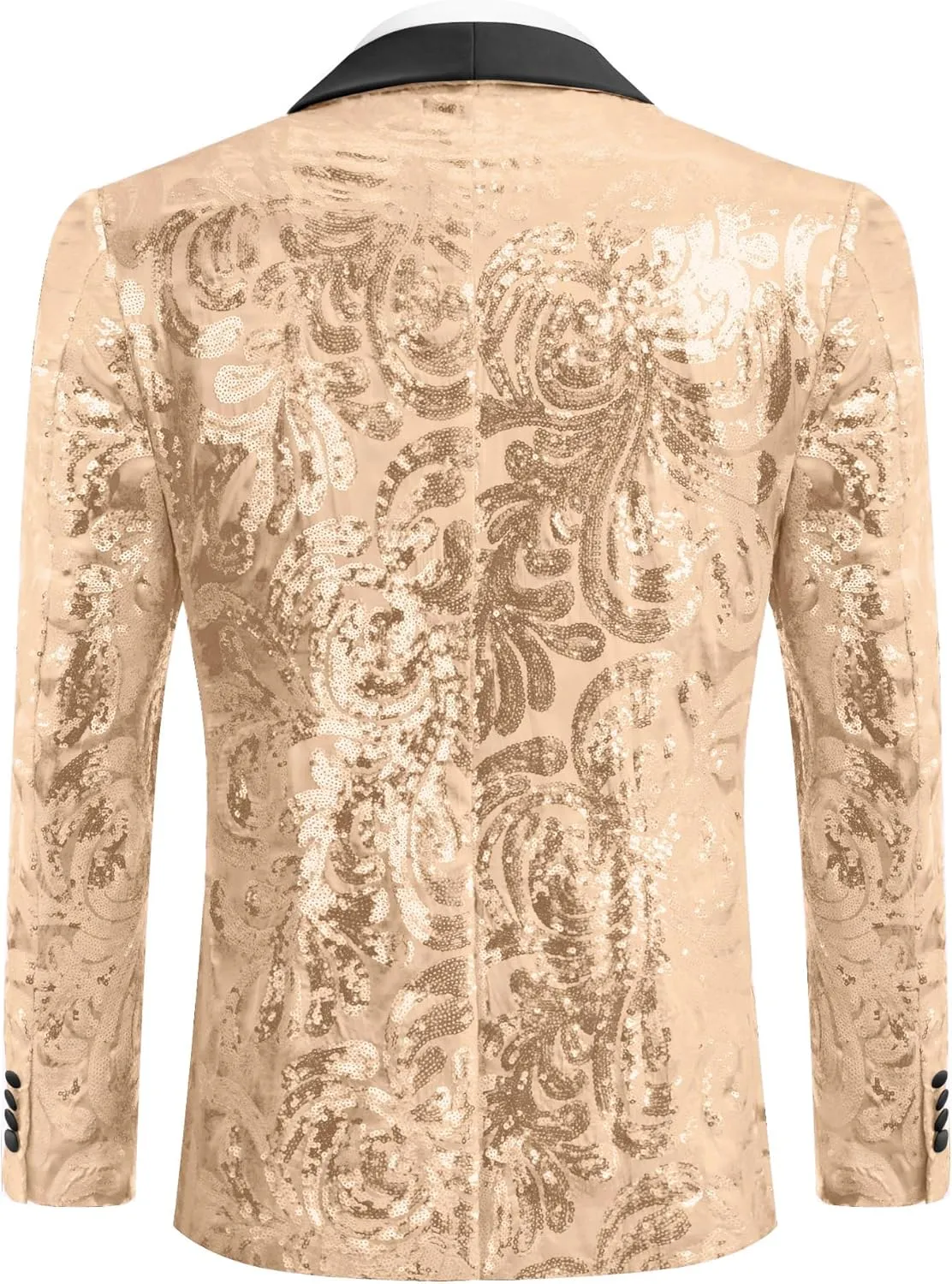 COOFANDY Men's Sequin Blazer Sparkly Glitter Jacket Shiny Floral Suit Jacket Stylish Party Wedding Banquet Prom Tuxedo