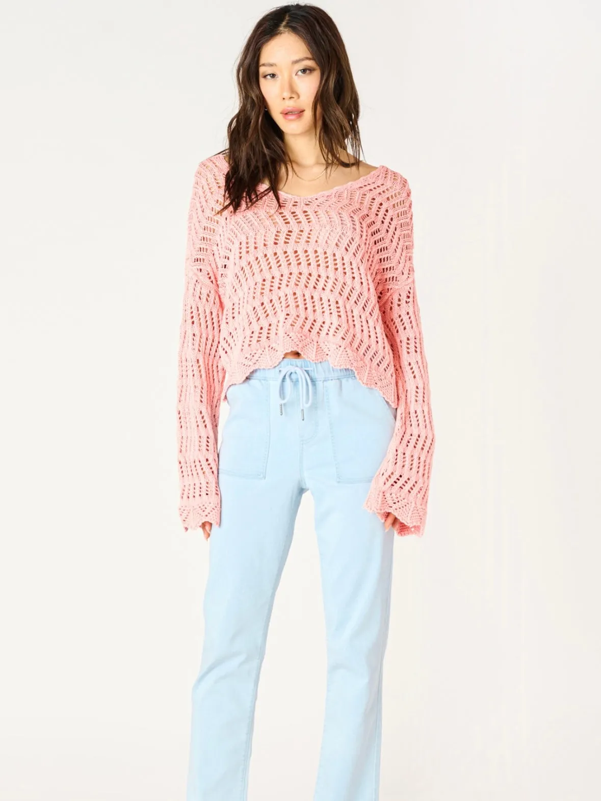 Coral Crochet Sweater