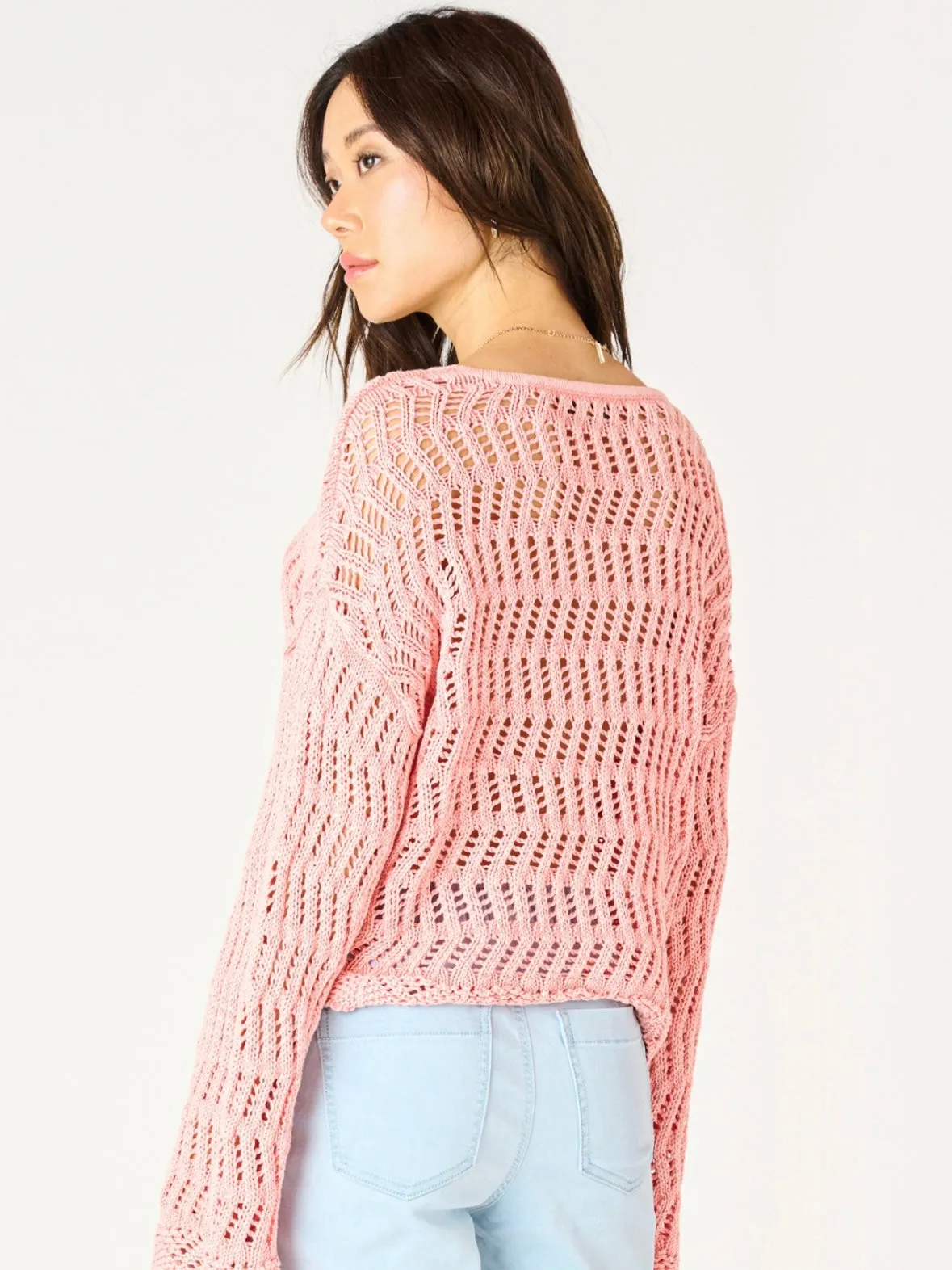 Coral Crochet Sweater