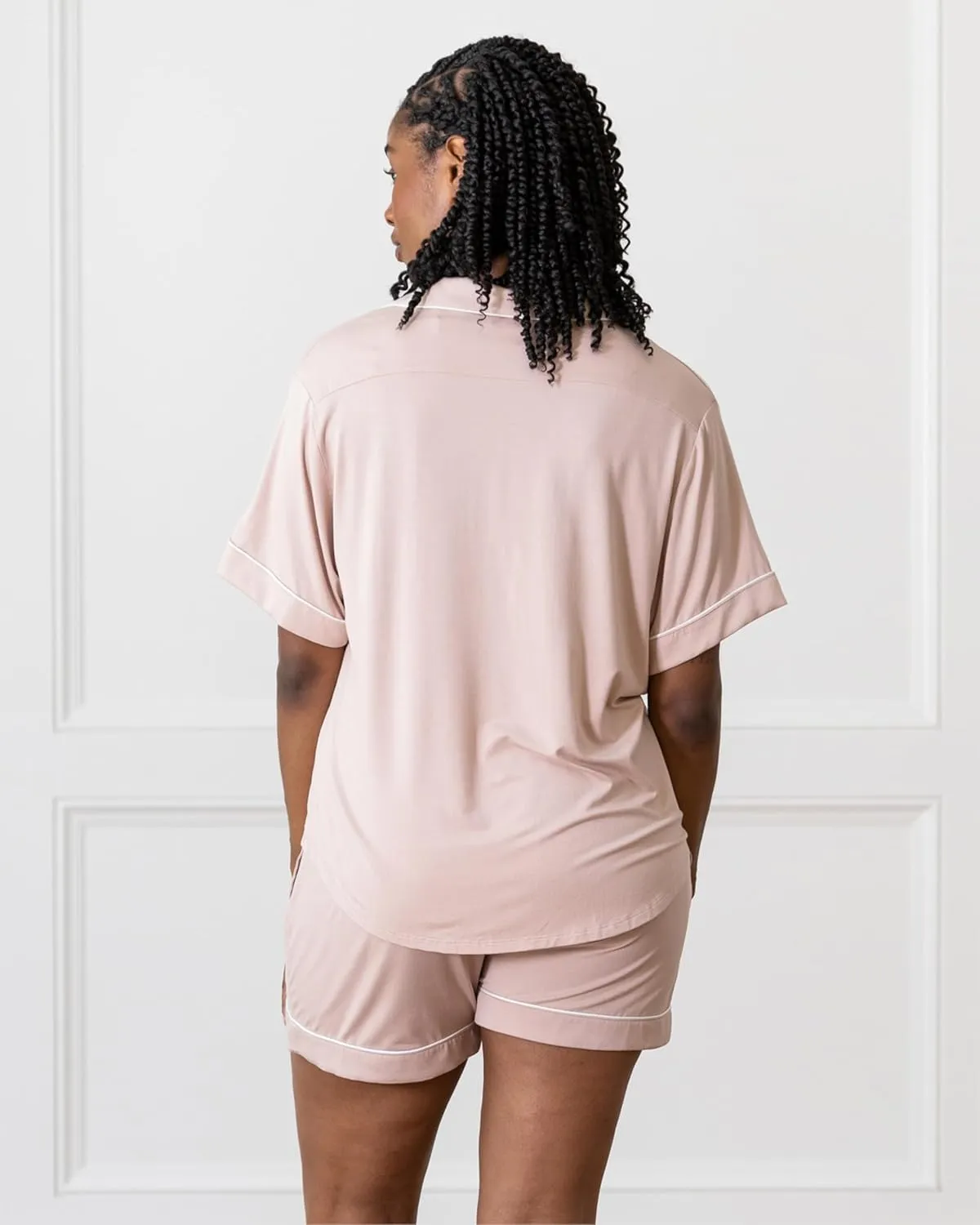 Cozy Earth 100% Viscose From Bamboo Short Sleeve Pajama Set For Women - Button-Up Sleepwear